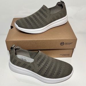 Clarks  Ezera Path Perforated Knit Slip-Ons